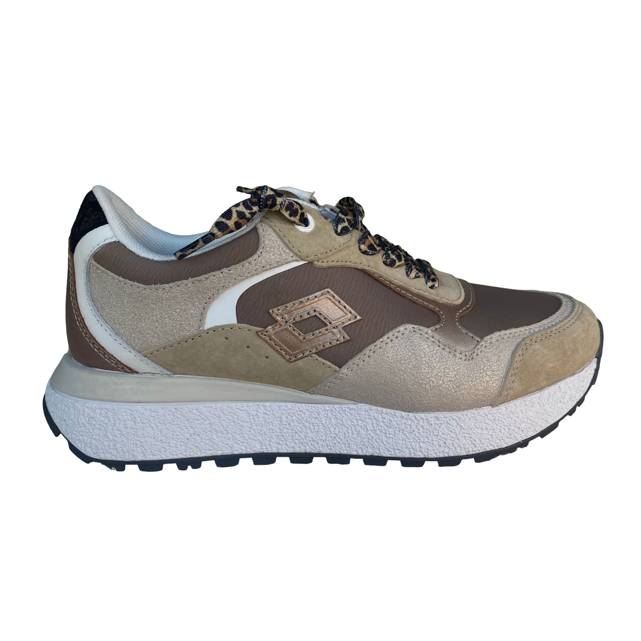 Lotto Leggenda scarpa sneakers da donna Tokyo Wedge Leo Lace 221871 CS5 fossile-platino-beige