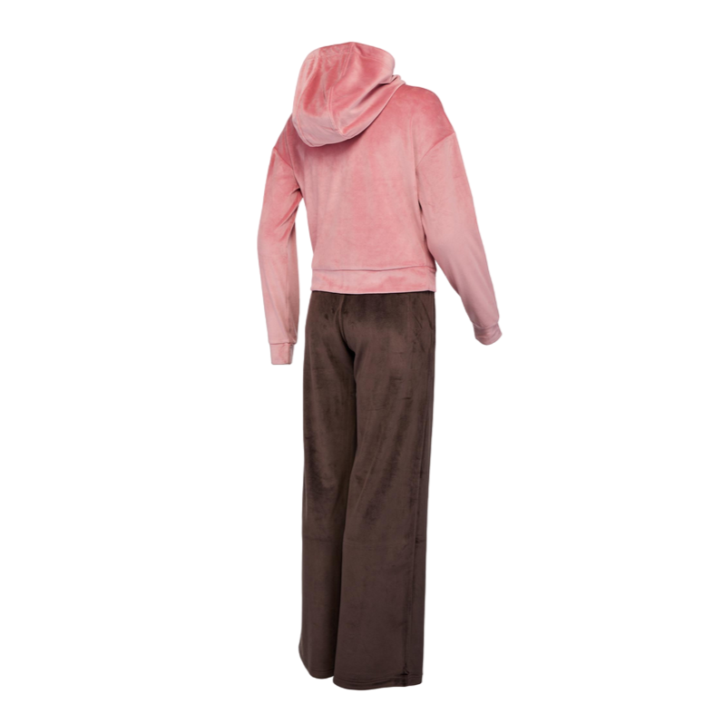 Lotto Abby chenille women&#39;s hooded tracksuit 220224 B7Z pink-brown