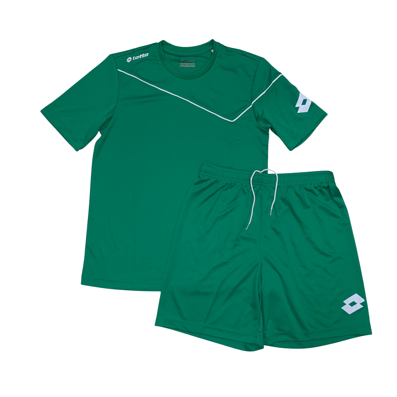 Lotto completo maglietta e pantaloncino da calcio-calcetto da adulto Sigma Q3521 verde