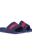 Lot swimming pool or sea slipper with strap 219535 0KT blue red