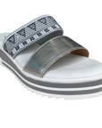 Michelle women's sandal with double soft footbed band OARA1520 silver 