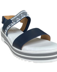 Michelle women's sandal with elastic ankle band and soft footbed velcro OARA1620 blue 