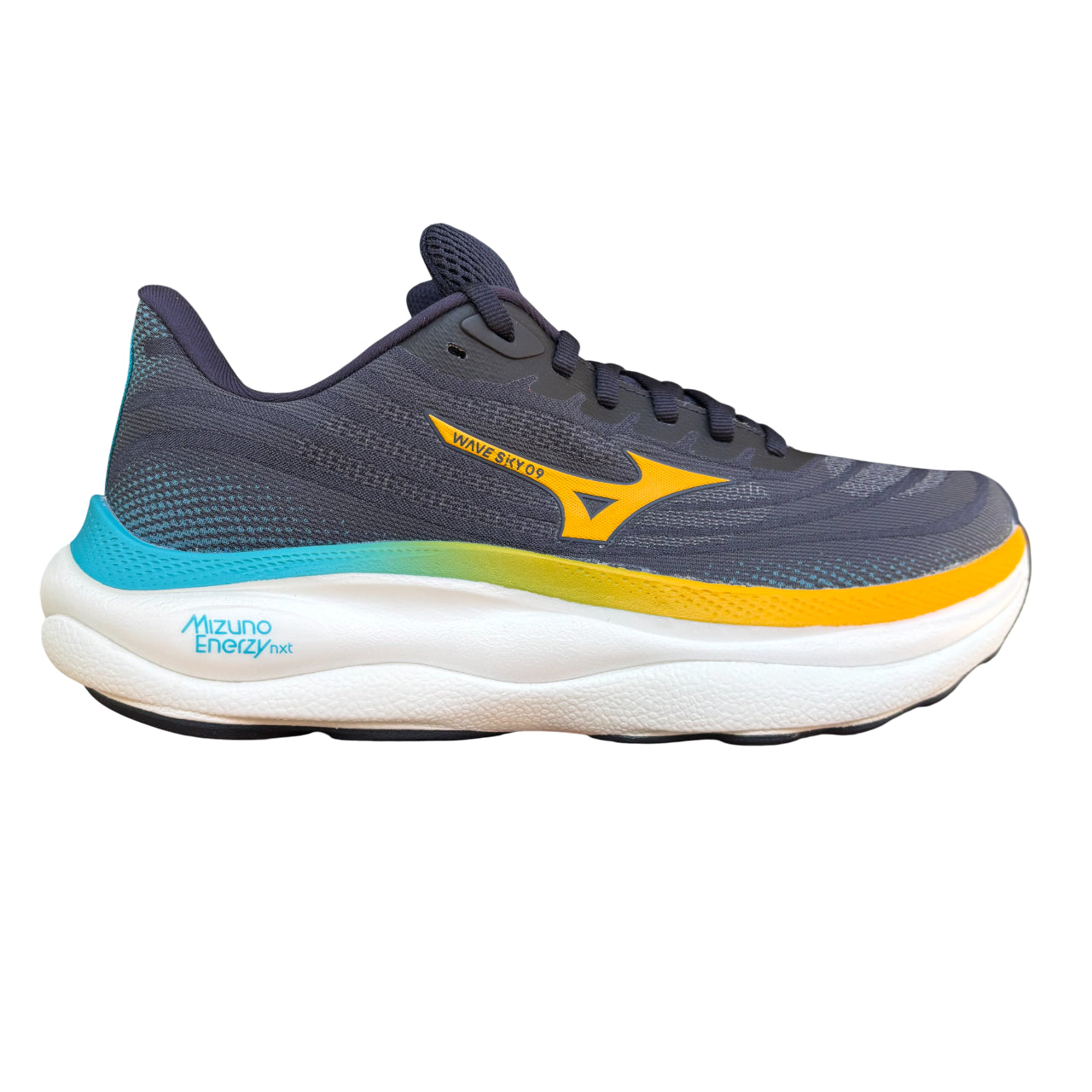 Mizuno Scarpa Running Uomo Wave Sky 9 Blu J1GC250201 - Vista Laterale Esterna