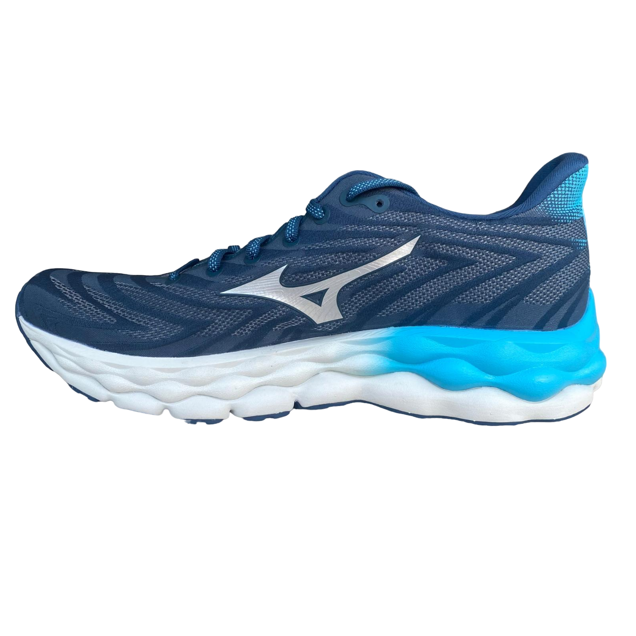 Mizuno scrpa da corsa da uomo Wave Sky 8 J1GC240205 tè blu-argento