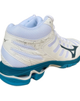 Mizuno scarpa da pallavolo da adulti Wave Voltage Mid V1GA216586 bianco blu argento
