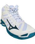 Mizuno scarpa da pallavolo da adulti Wave Voltage Mid V1GA216586 bianco blu argento