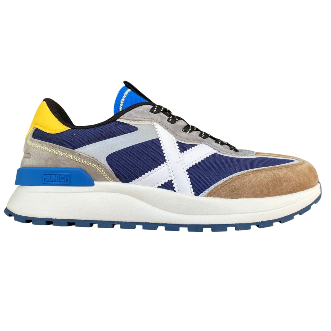 Munich Dinamix 09 8862009 Sneakers Uomo Blu-Beige Urbane Vista Laterale