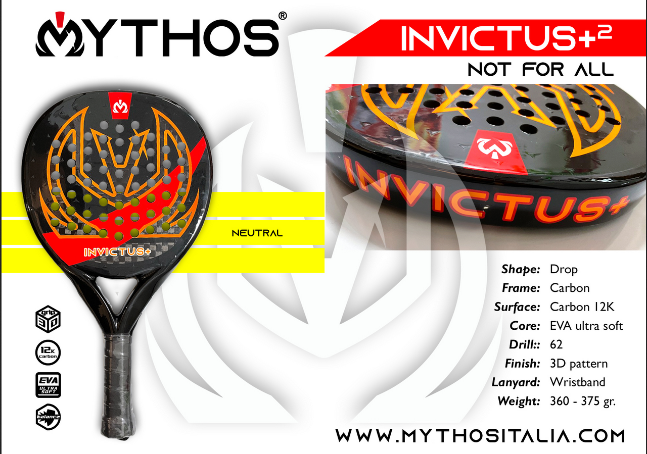 Mythos racchetta da padel INVICTUS+ carbonio 12K