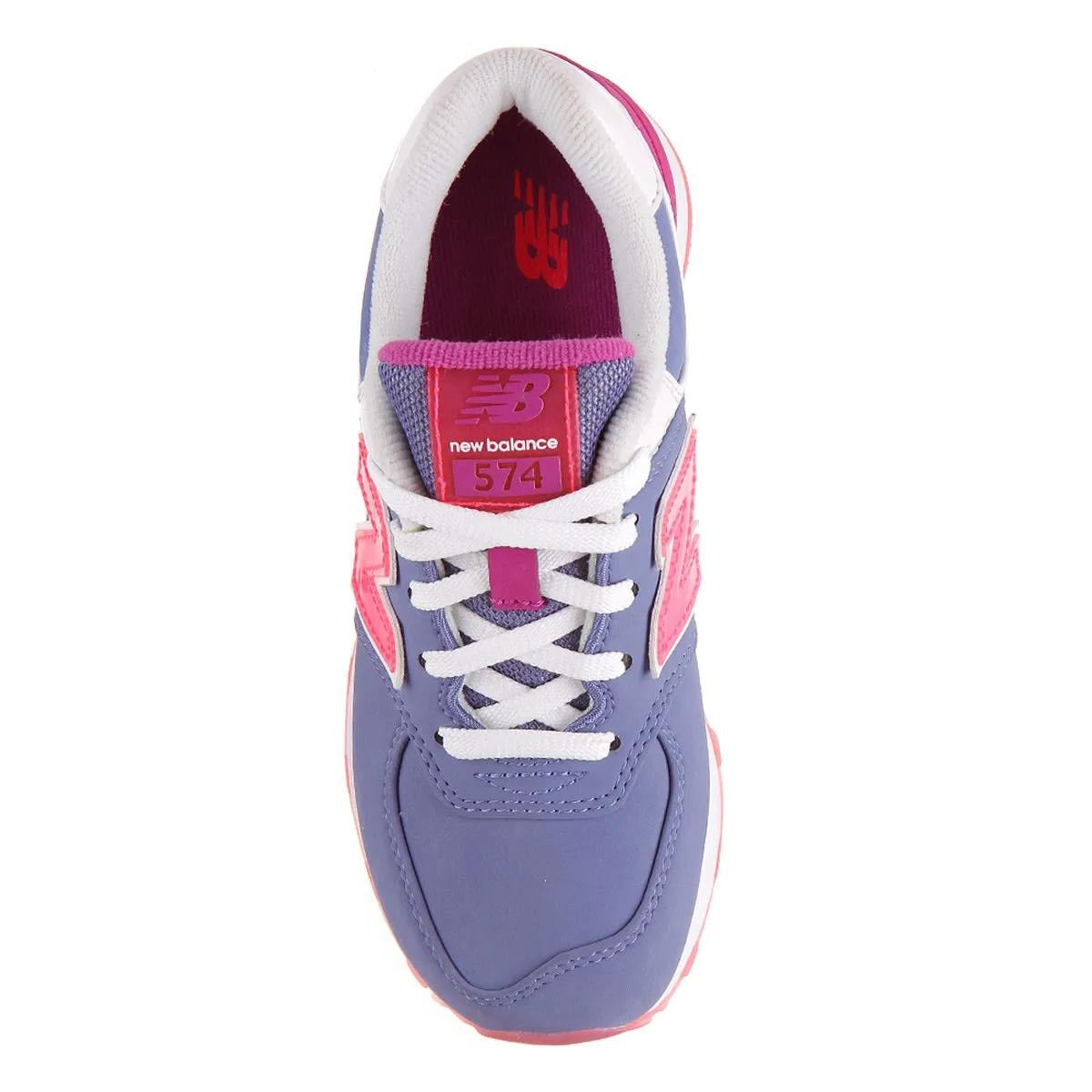 New Balance girl&#39;s sneakers shoe KL574DYG blue gray fuchsia