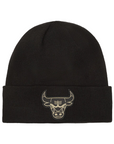 New Era cappellino a cuffia da adulto con logo Chicago Bulls dorato 60364359 nero