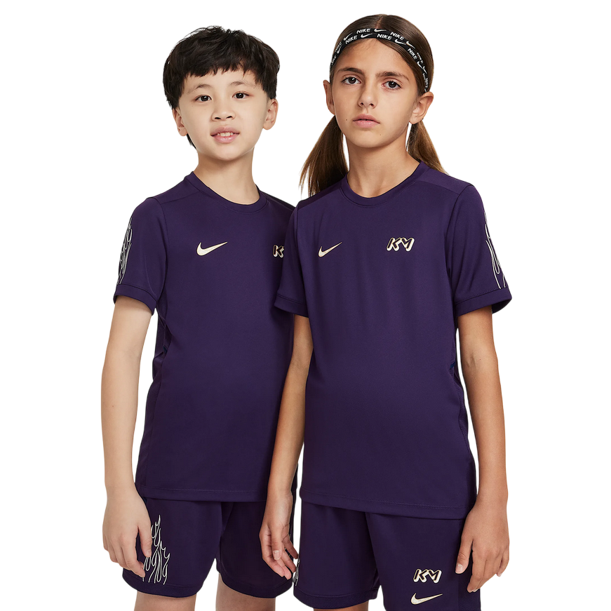 Maglia da calcio Nike Mbappé Academy HQ3688-585 per junior in colorazione viola, vista frontale