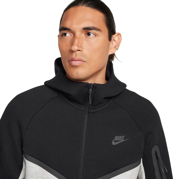 Nike felpa da uomo con cappuccio Tech Fleece Windrunner HV0949-011 nero-grigio