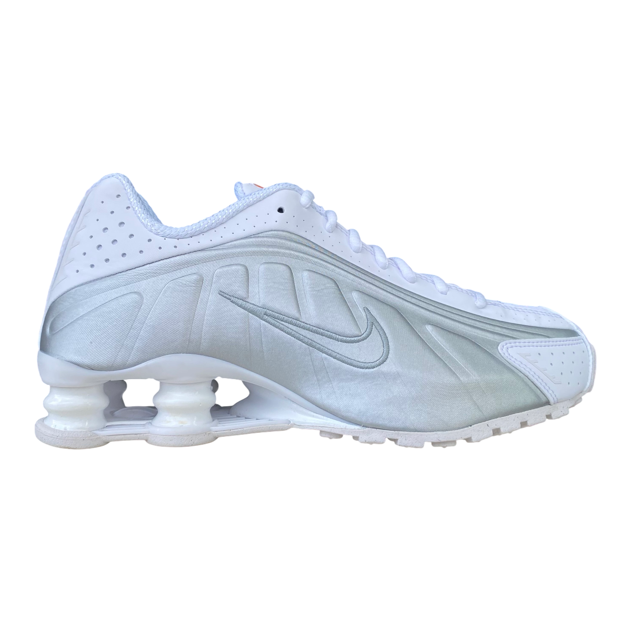 Nike scarpa sneakers da uomo Shox R4 HQ1988-101 bianco-argento
