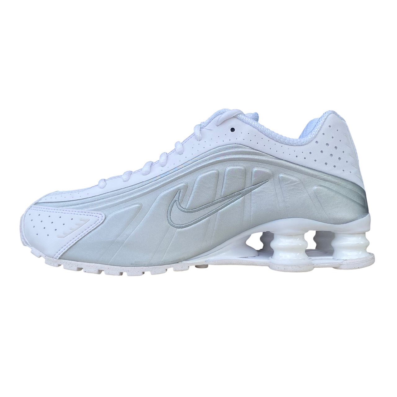 Nike scarpa sneakers da uomo Shox R4 HQ1988-101 bianco-argento1
