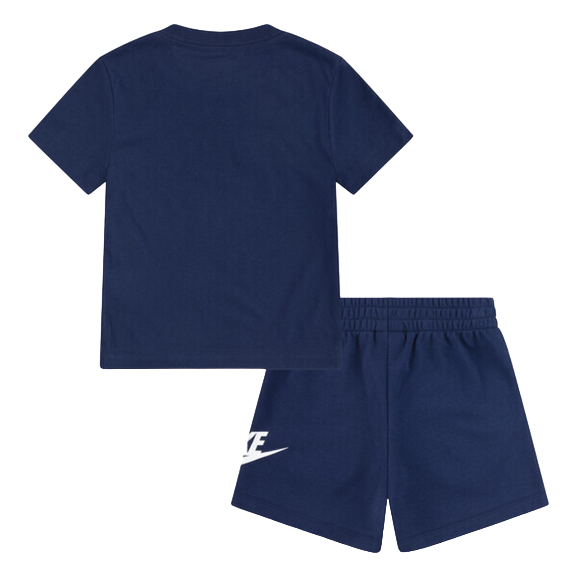 Nike children&#39;s Club set short sleeve t-shirt and cotton shorts with logo 86L596-U90 blue