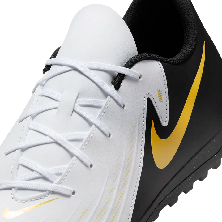 Nike men&#39;s soccer shoe Phantom GX 2 Club TF FJ2587-100 white-black-gold