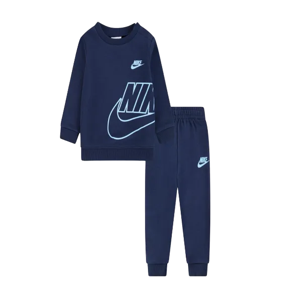 Nike tuta sportiva con felpa girocollo da bambino 86L734-U90 blu