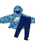 Nike tuta sportiva da bambina con cappuccio 36M177-U90 acqua-blu