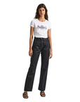 Pepe Jeans women's short sleeve t-shirt with Korina printed logo PL505834 800 white