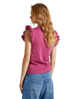 Pepe Jeans t-shirt with short ruffle sleeves Lindsay PL505849 363 pink
