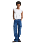 Pepe Jeans maglietta con maniche corte a volant Lindsay PL505849 800 bianco