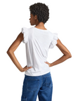 Pepe Jeans t-shirt with short ruffle sleeves Lindsay PL505849 800 white