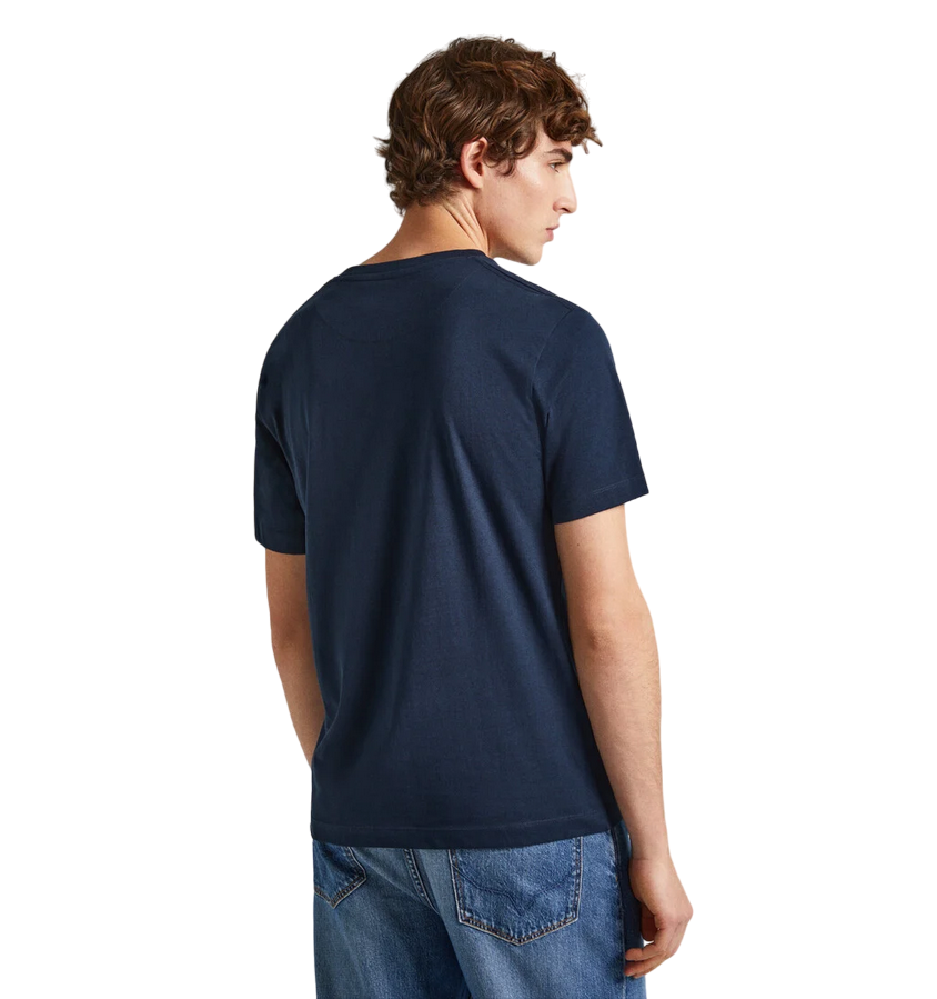 Pepe Jeans maglietta manica corta da uomo con logo ricamato Connor PM509206 594 blu