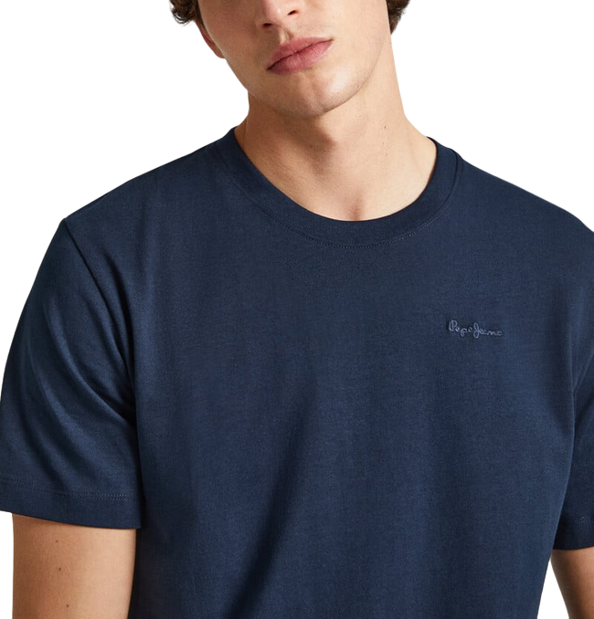 Pepe Jeans men&#39;s short sleeve t-shirt with embroidered logo Connor PM509206 594 blue