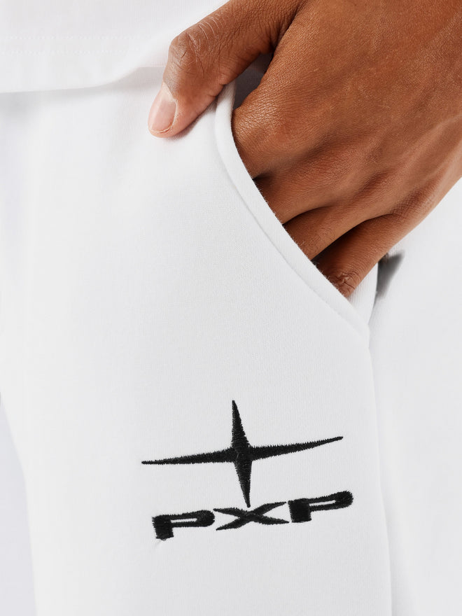 PXP Pantalone Uomo 2544506 WBK Bianco - Pantaloni Sportivi con Polsino - logo