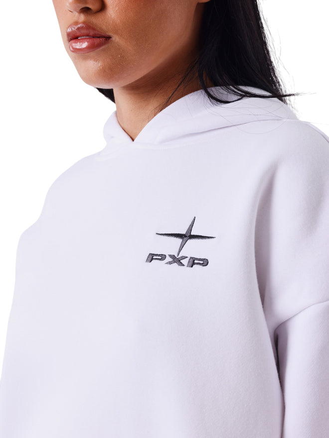 PXP felpa con cappuccio da donna bianco F252047 WSK - comfort e stile sportivo - logo