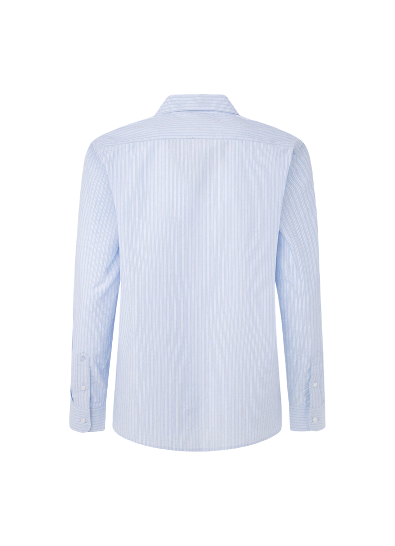Pepe Jeans Lyra striped women&#39;s shirt PL304703 563 light blue with white stripes