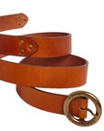 Pepe Jeans women's leather belt with round buckle Vivyan PL020840 859 tobacco