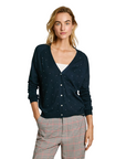 Pepe Jeans maglia cardigan da donna con borchiette Halo PL702186 594 blu