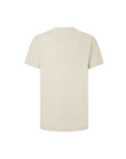 Pepe Jeans men's short sleeve t-shirt with embroidered logo Connor PM509206 821 beige