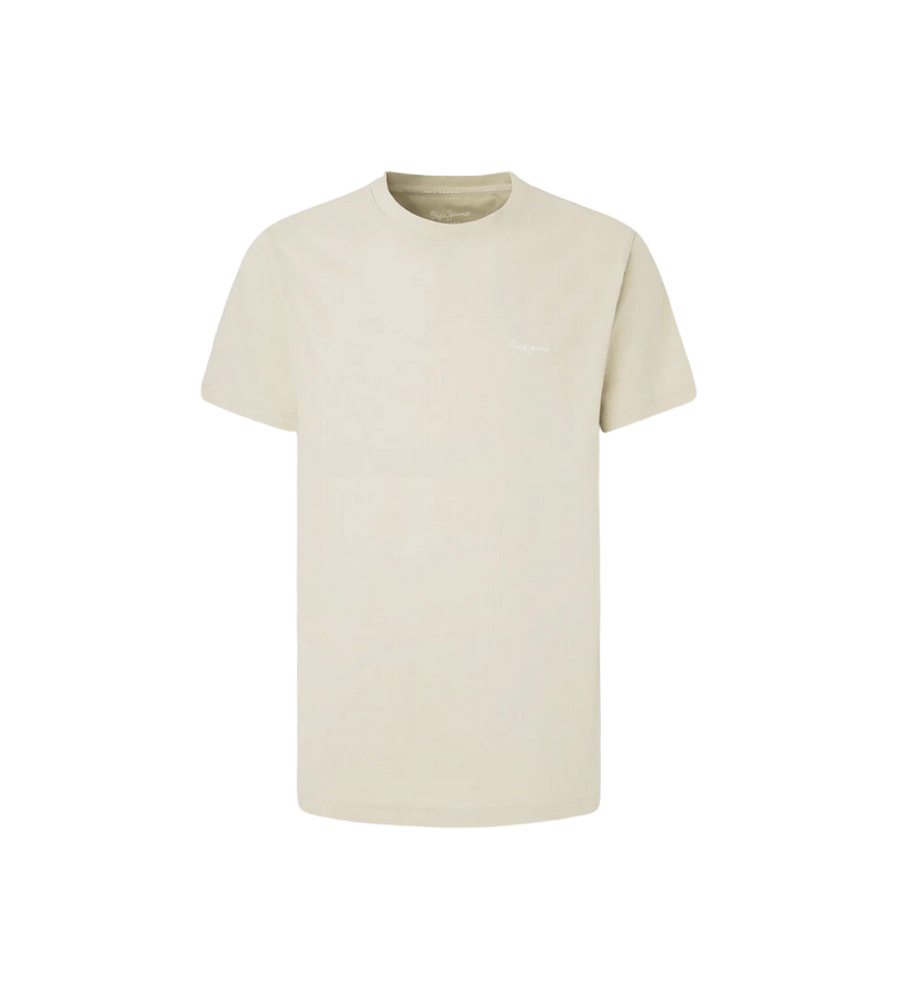Pepe Jeans men&#39;s short sleeve t-shirt with embroidered logo Connor PM509206 821 beige