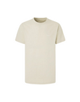 Pepe Jeans men's short sleeve t-shirt with embroidered logo Connor PM509206 821 beige