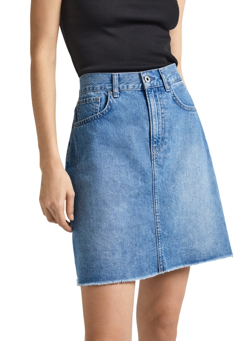 Pepe Jeans women&#39;s denim mini skirt HW PL901124MN9 medium blue