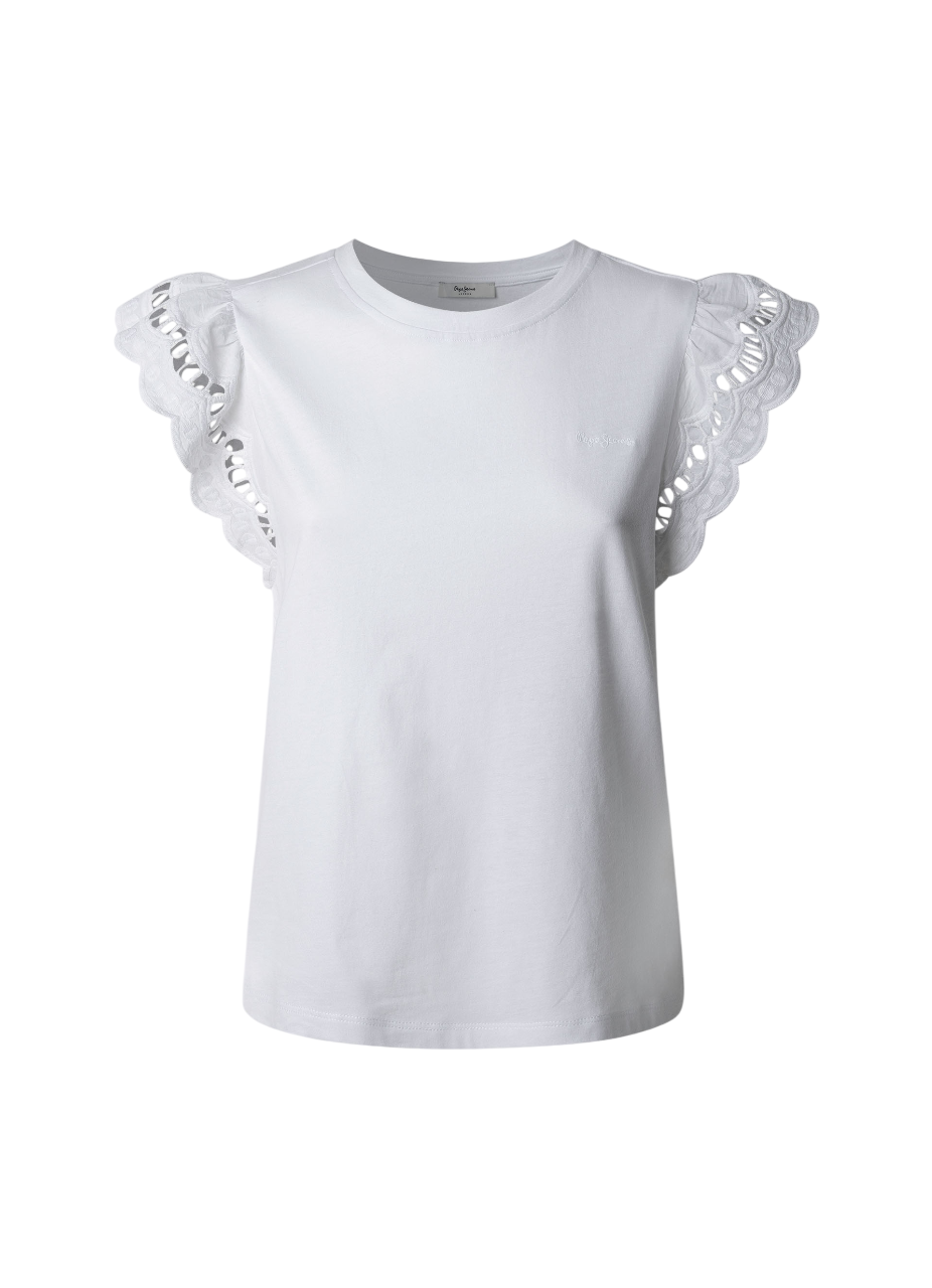 Pepe Jeans maglietta manica corta da donna Vic PL506067 800 bianco