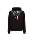 Phobia Black hooded sweatshirt for adults with two-tone blue-yellow print