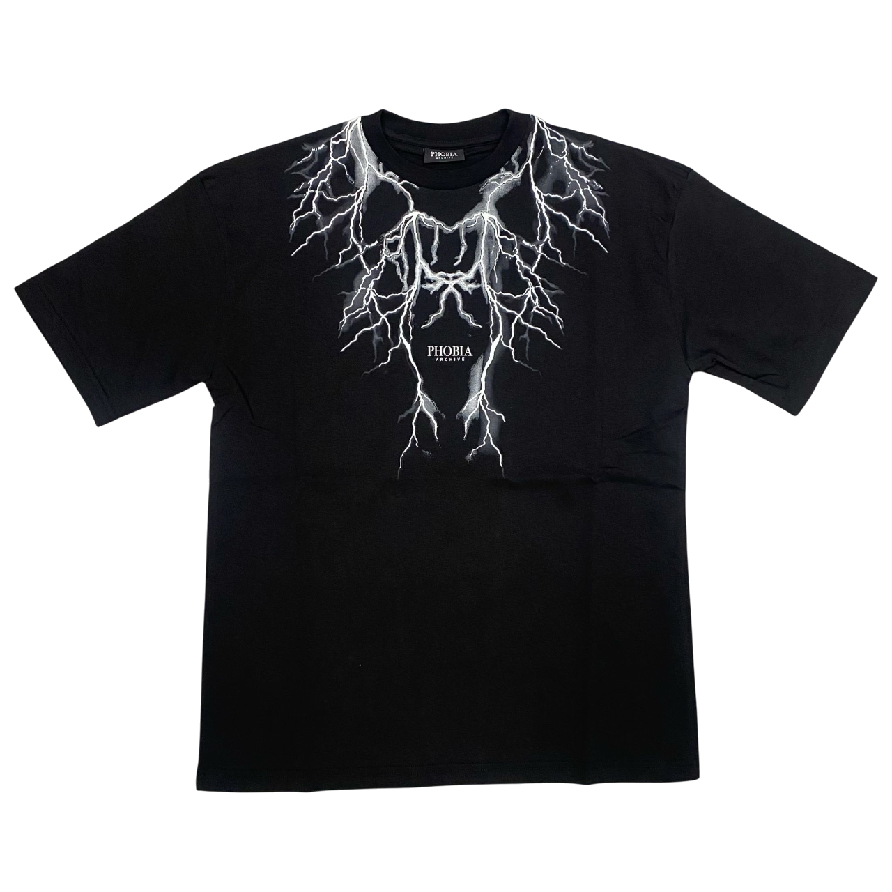 Phobia maglietta manica corta da uomo PH00682GR nero con fulmini bianchi