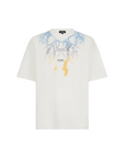 Phobia men's white short sleeve t-shirt PH00543 two-tone blue-yellow lightning print