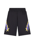 Phobia black men's shorts PH00679 yellow and purple starry lightning print
