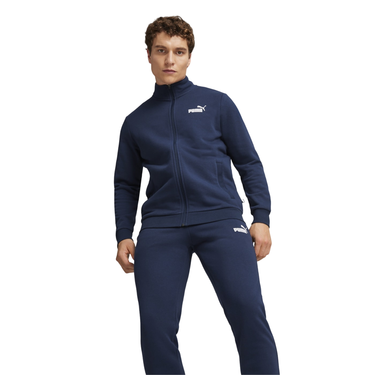Puma Tuta da uomo in cotone garzato Clean Sweat Suit TR 585840-14 blu