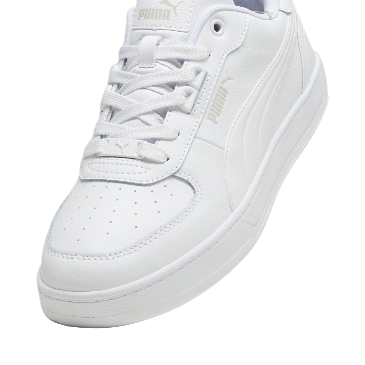 Sneakers Puma Caven 2.0 Lux 395016-02 bianche per adulto, vista laterale e dettagli premium