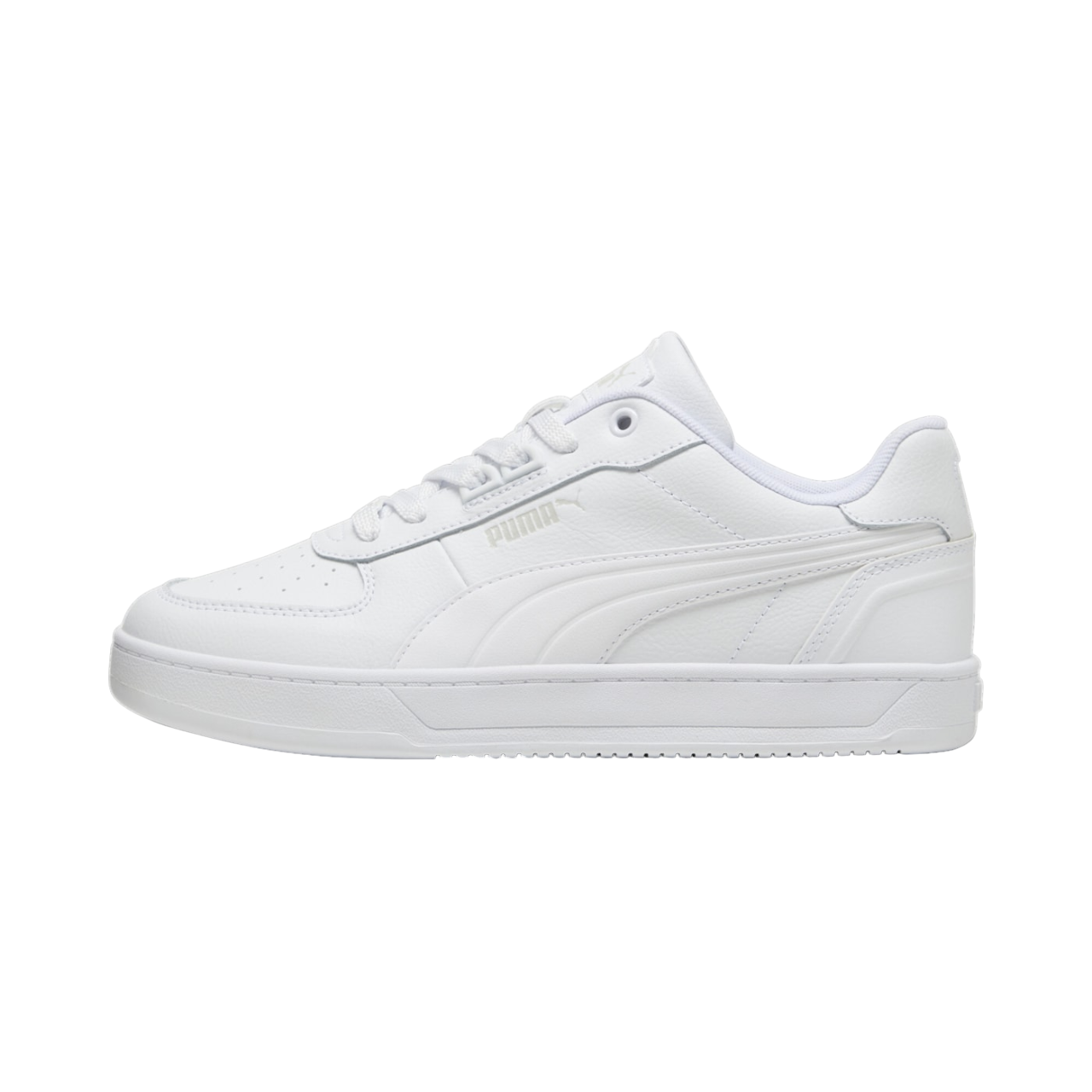 Sneakers Puma Caven 2.0 Lux 395016-02 bianche per adulto, vista laterale e dettagli premium