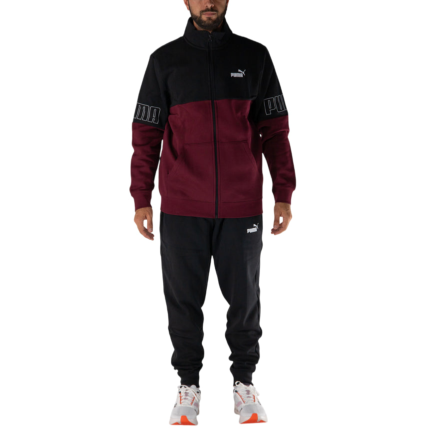 Puma Tuta Uomo Colorblock  691994-96 Rubino/Nero - frontale