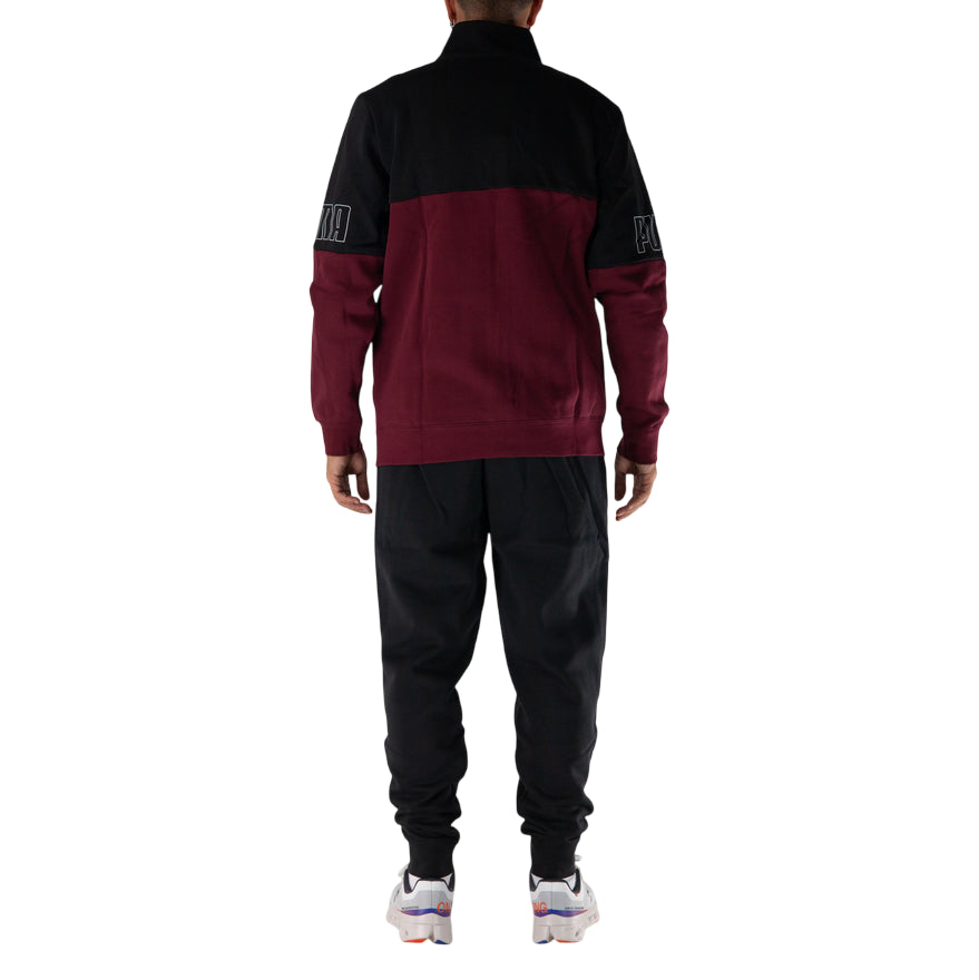 Puma Tuta Uomo Colorblock  691994-96 Rubino/Nero - posteriore