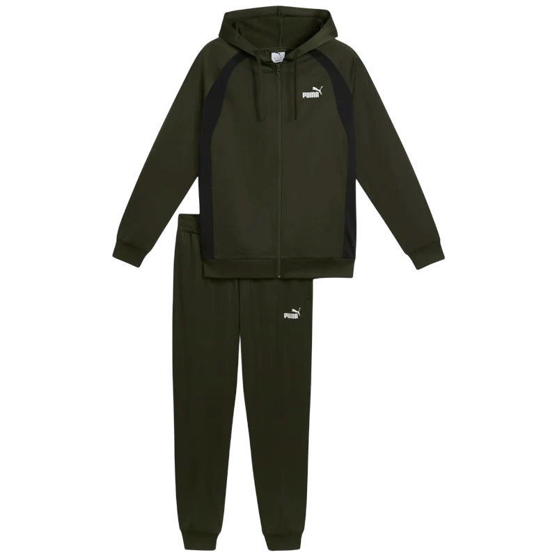 Puma Tuta Uomo con Cappuccio 688171-70 Verde Oliva - frontale 