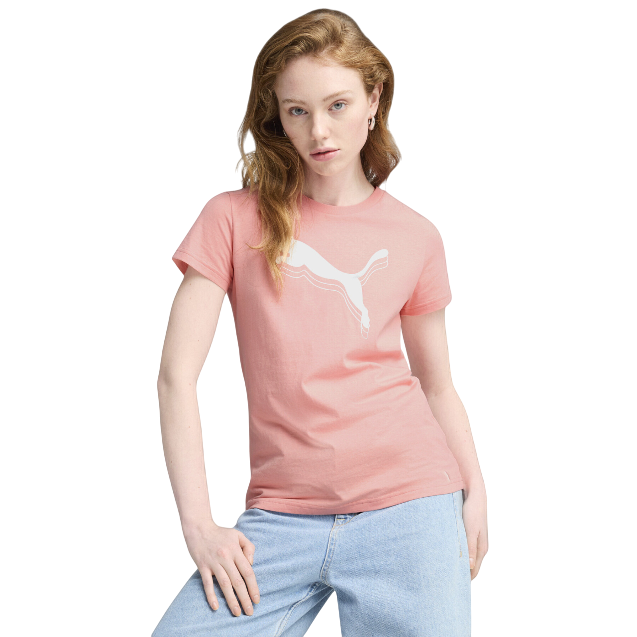 Puma maglietta manica corta unisex con logo metallizzato Essentials 684995-18 rosa