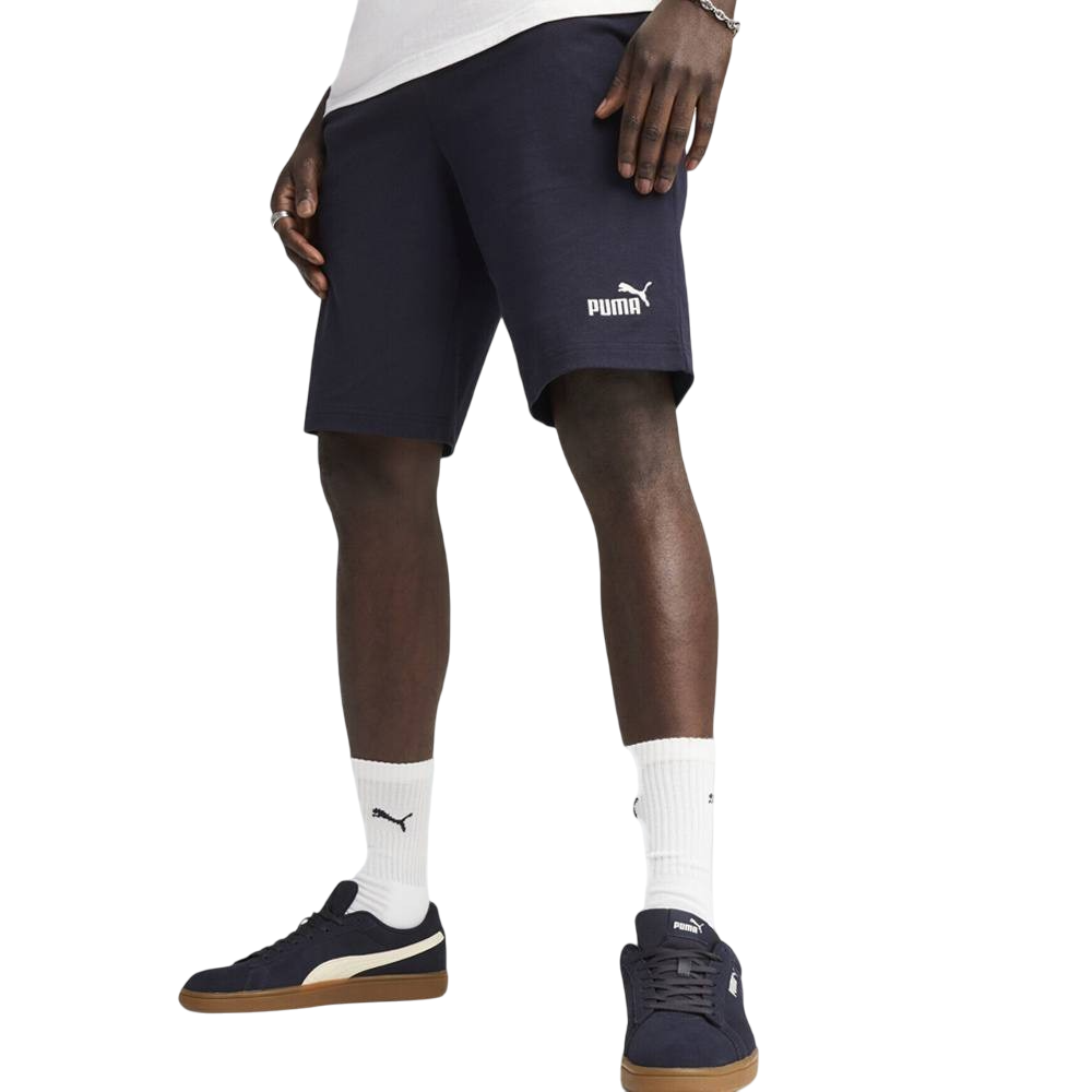 Puma pantaloncino sportivo da uomo in cotone jersey con logo ricamato 682600-16 blu